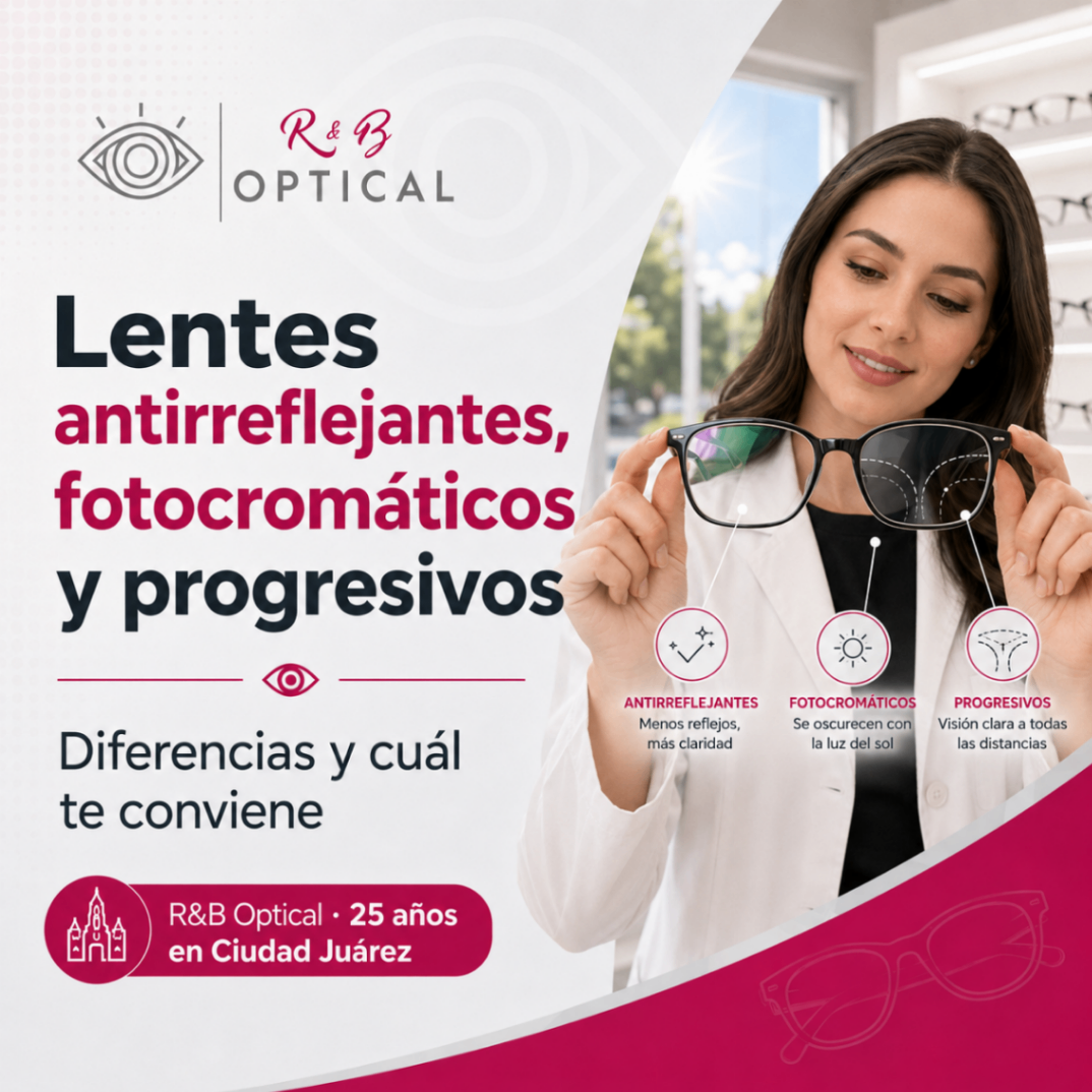 Lentes Antirreflejantes, Fotocromáticos y Progresivos | Diferencias